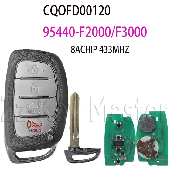 2016-2018 Hyundai Elantra / 4-Button Smart Key / PN: 95440-F2000 / CQOFD00120 (AFTERMARKET)